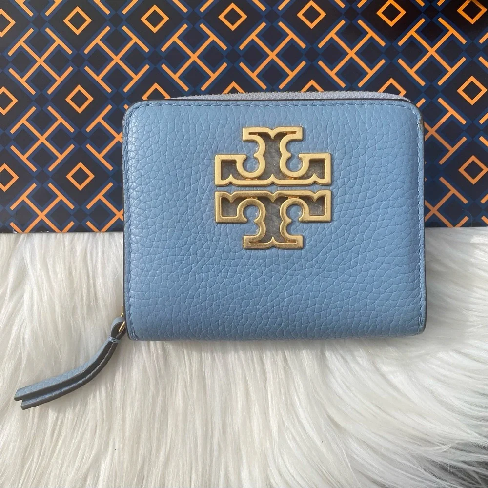 Tory Burch blue Britten mini wallet